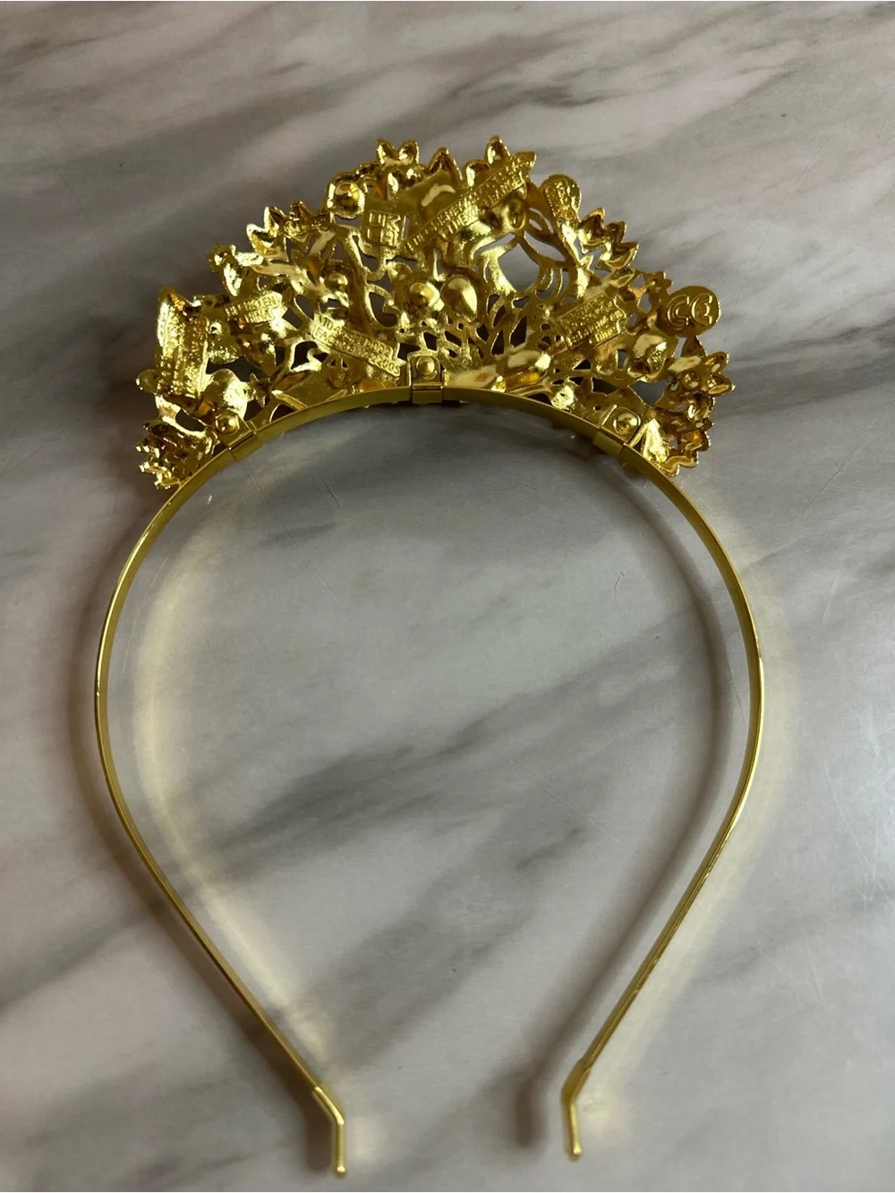 Disney Gold Headband with Teal and Lilac Jewels